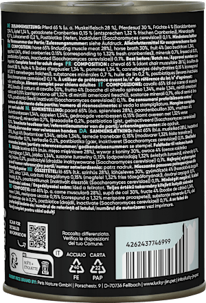 Nassfutter Hund mit Pferd & Superfoods, 400 g Lucky Jim