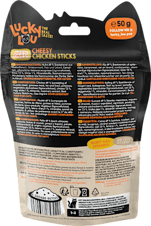 Kattensnoepjes met kaas &amp; kip, lucky ones, 50 g