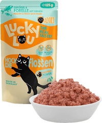 Nat kattenvoer met gevogelte &amp; forel "raise your fins", 125 g