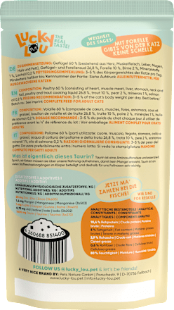 Nat kattenvoer met gevogelte &amp; forel "raise your fins", 125 g