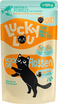 Nat kattenvoer met gevogelte &amp; forel "raise your fins", 125 g