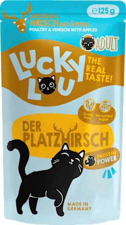 Nat kattenvoer met gevogelte &amp; hert "het tophert", 125 g
