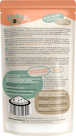 Nat kattenvoer met gevogelte &amp; konijn "Spitz die Löffel", 125 g