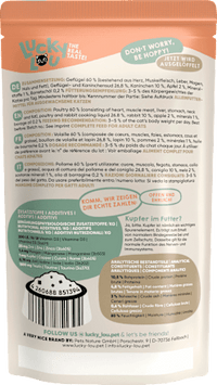 Nat kattenvoer met gevogelte &amp; konijn "Spitz die Löffel", 125 g