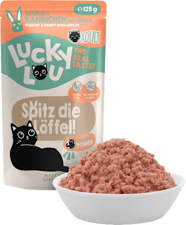 Nat kattenvoer met gevogelte &amp; konijn "Spitz die Löffel", 125 g