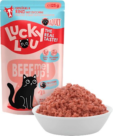 Nat kattenvoer met gevogelte en rundvlees "beef me up", 125 g