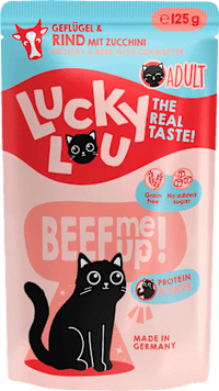 Nassfutter Katze mit Geflügel & Rind "beef me up", 125 g