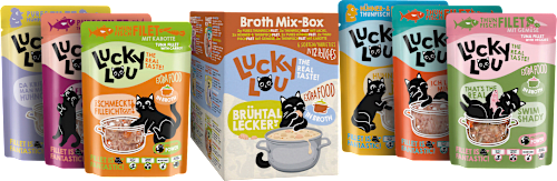 Nat kattenvoer Tonijn &amp; Kip in Bouillon, Bouillonmix Box, Multipack (12 x 70 g), 840 g