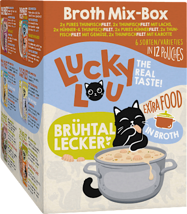 Nat kattenvoer Tonijn &amp; Kip in Bouillon, Bouillonmix Box, Multipack (12 x 70 g), 840 g