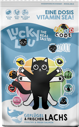 Droogvoer voor katten gevogelte &amp; zalm "een dosis vitamine zee!", volwassen, 750 g