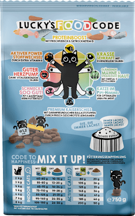 Droogvoer voor katten gevogelte &amp; zalm "een dosis vitamine zee!", volwassen, 750 g