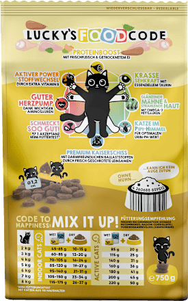Trockenfutter Katze mit Geflügel & Huhn "du bist ein verrücktes Huhn", Adult, 750 g