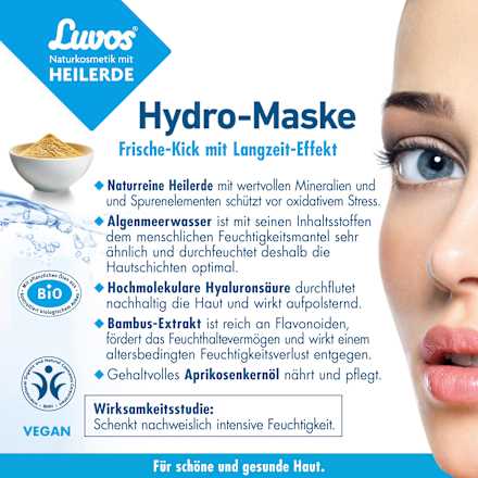 Gesichtsmaske Hydro, 15 ml Luvos Heilerde