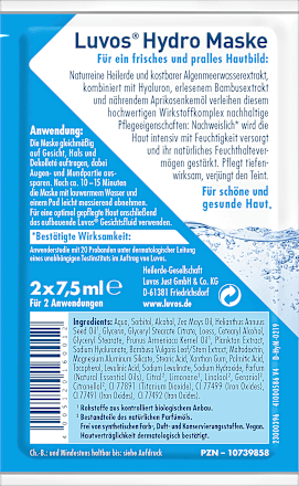 Gesichtsmaske Hydro, 15 ml Luvos Heilerde