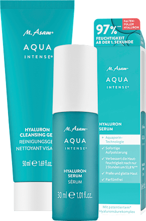 Gesichtspflegeset Aqua Intense Hyaluron 2tlg, Gesichtsserum + Reinigungsgel, 1 St M. Asam