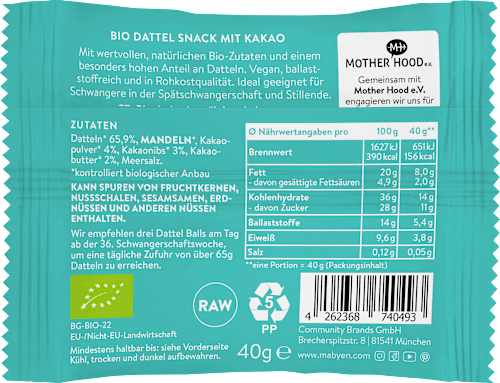 Dattel Balls Mama Kakao, 40 g