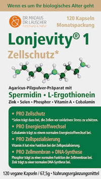 Lonjevity 1 Zellschutz Kapseln 120 St, 67,5 g