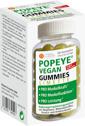 Popeye vegan Limette Gummies 60 St, 210 g