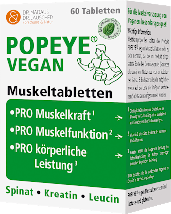 Popeye vegane Muskeltabletten 60 St, 106 g