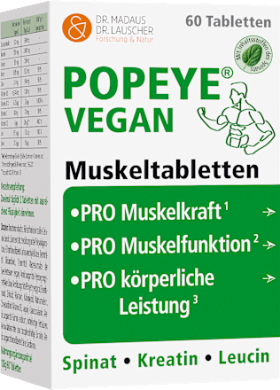 Popeye vegane Muskeltabletten 60 St, 106 g