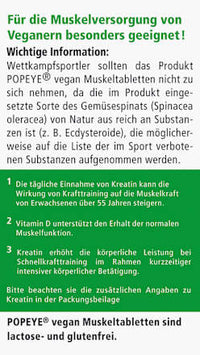 Popeye vegane Muskeltabletten 60 St, 106 g