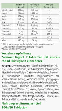 Popeye vegane Muskeltabletten 60 St, 106 g