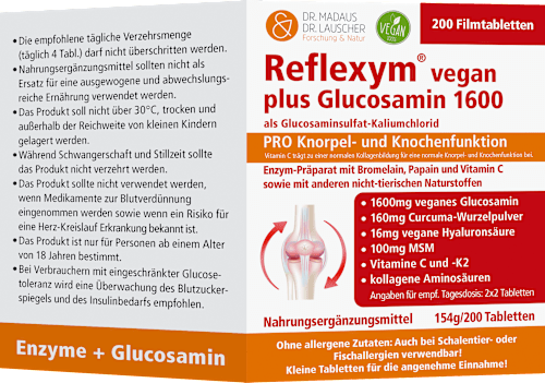 Reflexym vegan plus Glucosamin 1600, 200 St