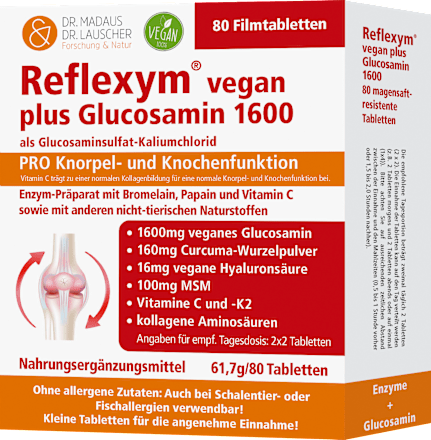 Reflexym vegan plus Glucosamin 1600, 80 St