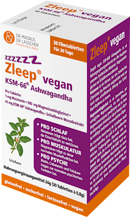 Zleep vegan KSM-66 Ashwagandha tabletten 30 stuks, 24 g