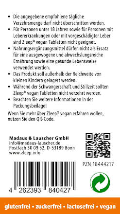 Zleep vegan KSM-66 Ashwagandha tabletten 30 stuks, 24 g