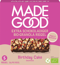 Mueslirepen, chocolade, granolarepen, verjaardagstaartsmaak (5 stuks), 120 g