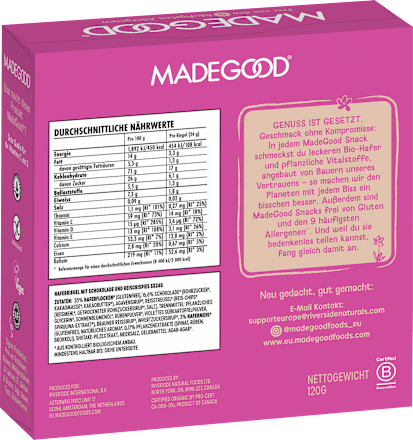 Mueslirepen, chocolade, granolarepen, verjaardagstaartsmaak (5 stuks), 120 g