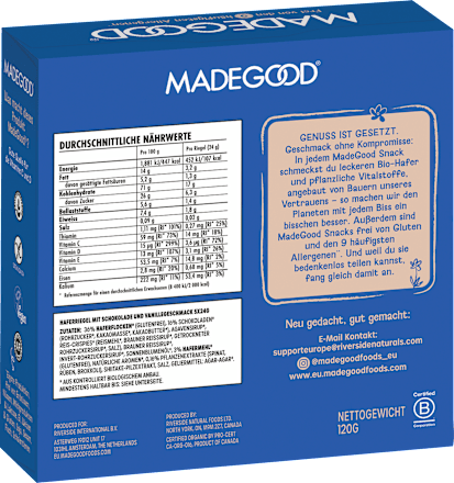 Mueslirepen, Chocolade Drizzled, Granola Repen, Vanillesmaak (5 stuks), 120 g
