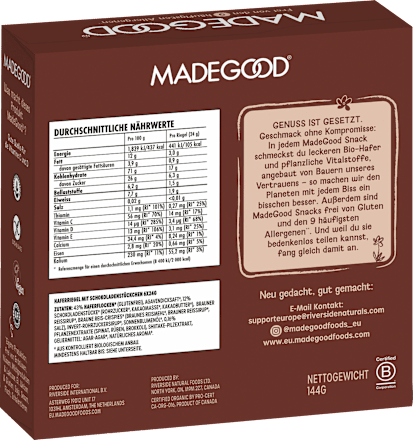 Mueslirepen, granola chocoladechips (6 stuks), 144 g