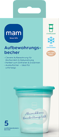 Aufbewahrungsbecher für Muttermilch & Babynahrung, 5 St