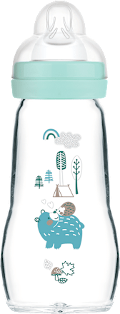 Feel Good mat glazen babyfles, groen, vanaf de geboorte, 260 ml, 1 stuk