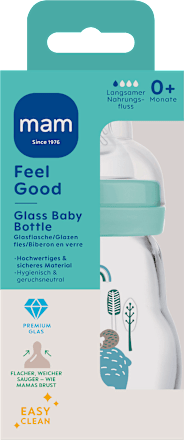Feel Good matte glazen babyfles, mint, vanaf de geboorte, 170 ml, 1 stuk