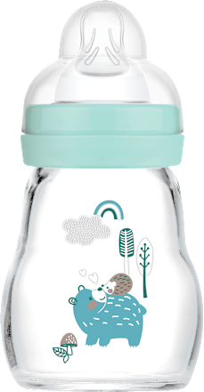 Feel Good matte glazen babyfles, mint, vanaf de geboorte, 170 ml, 1 stuk