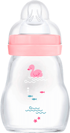 Babyflasche aus Glas Feel Good rosa, von Geburt an, 170 ml, 1 St