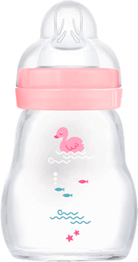 Babyflasche aus Glas Feel Good rosa, von Geburt an, 170 ml, 1 St