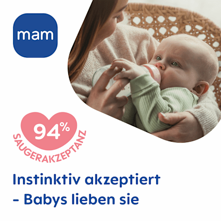 Babyflasche aus Glas Feel Good rosa, von Geburt an, 260ml, 1 St
