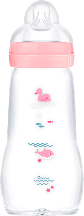Babyflasche aus Glas Feel Good rosa, von Geburt an, 260ml, 1 St