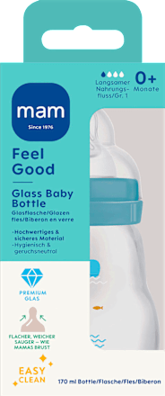 Babyflasche aus Glas Feel Good türkis, von Geburt an, 170 ml, 1 St
