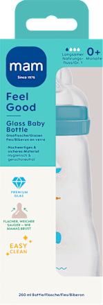 Babyflasche aus Glas Feel Good türkis, von Geburt an, 260 ml, 1 St
