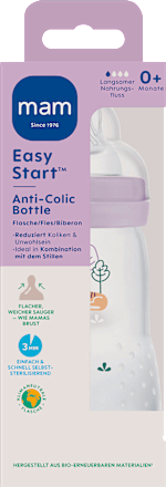 Babyflasche Easy Start Anti-Colic, lila, von Geburt an, 260 ml, 1 St mam