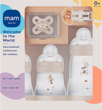 Cadeauset babyflessen, fopspeen &amp; speenkoord crème, 5 stuks, 1 stuk