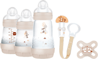 Cadeauset babyflessen, fopspeen &amp; speenkoord crème, 5 stuks, 1 stuk