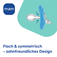 Comfort siliconen fopspeen, blauw/groen, 3-12 maanden, 2 stuks