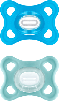 Comfort siliconen fopspeen, blauw/groen, 3-12 maanden, 2 stuks