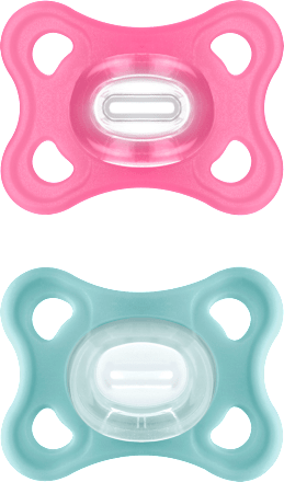 Schnuller Comfort Silikon, pink/grün, 3-12 Monate, 2 St mam